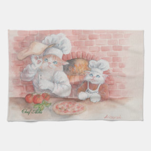 Serviette de plat d'axe de chef de pizza