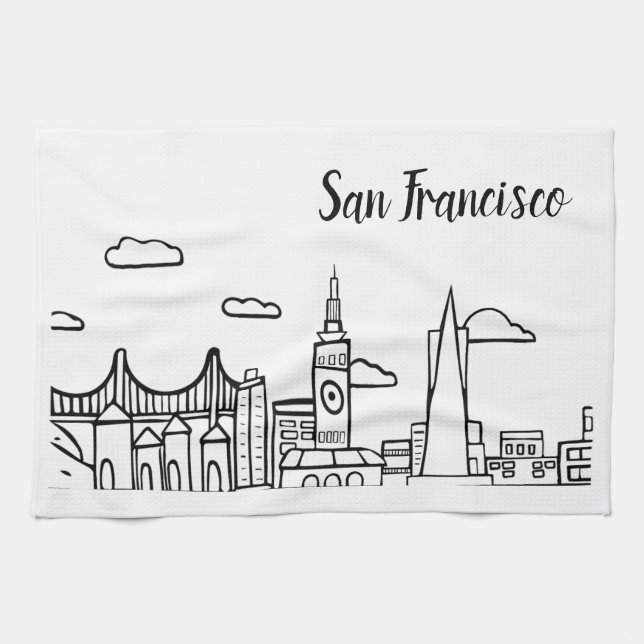 Serviette de plat de cuisine de San Francisco (Horizontal)