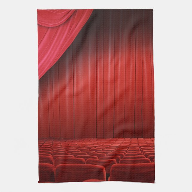 Serviette de plat rouge de cuisine de théâtre de (Vertical)