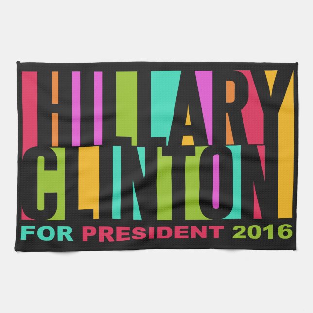 Serviette de poche colorée Hillary Clinton 2016 (Horizontal)