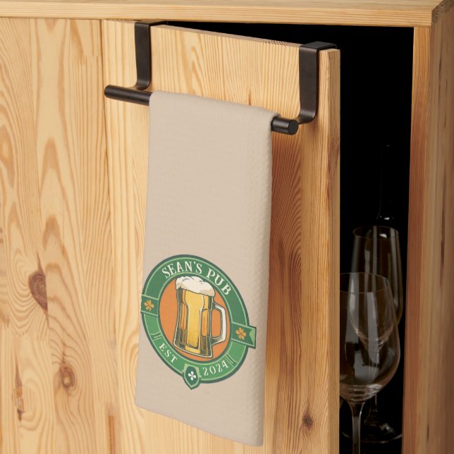 Serviette de pub irlandaise personnalisée - Vêteme (Pliage en tiers)