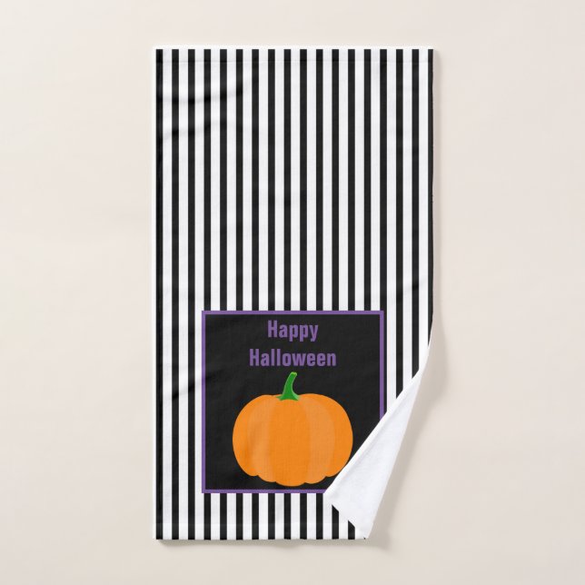 Serviette de salle de bain décorative citrouille H (Serviette à main)