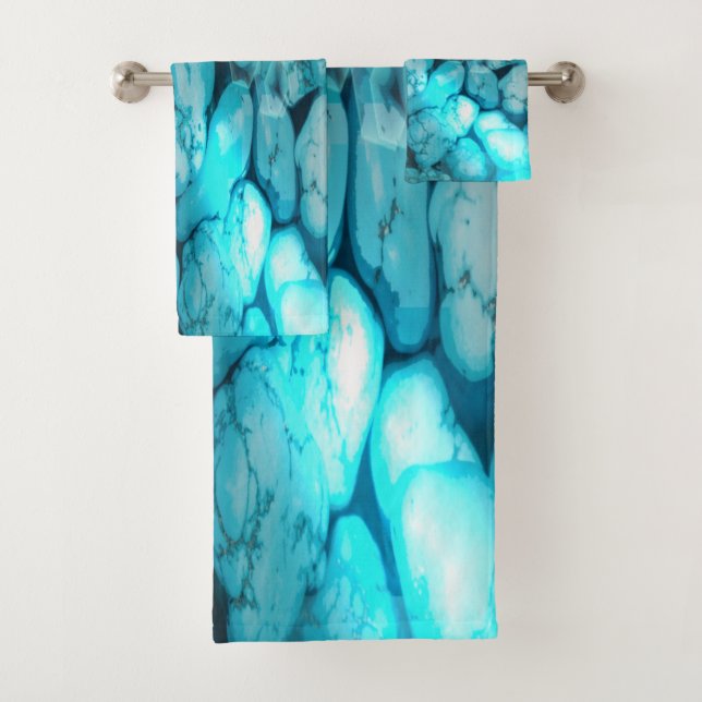 Serviette De Salle De Bain Ensemble Turquoise Gems (En situation)