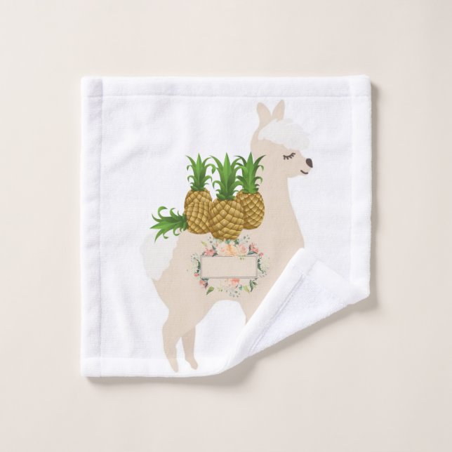 Serviette De Salle De Bain Jeux Fruit Floral Llama (Gant de toilette)