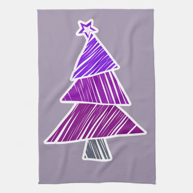 Serviette de sapin de Noël mauve (Vertical)