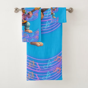 Serviette de singe jouant de la musique