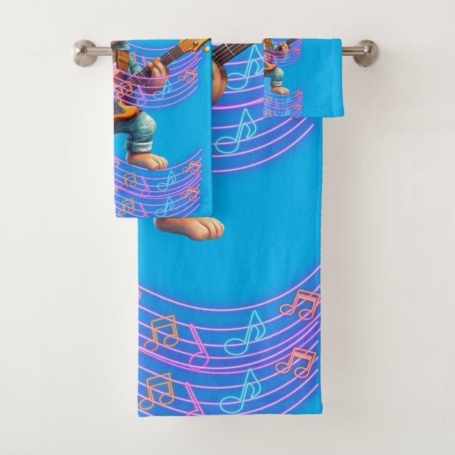 Serviette de singe jouant de la musique (En situation)
