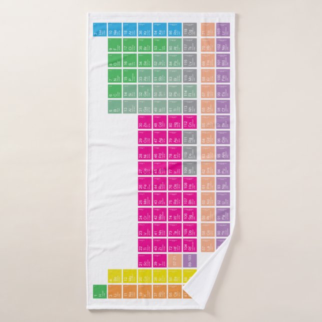 Serviette de table périodique colorée moderne (Serviette de bain)
