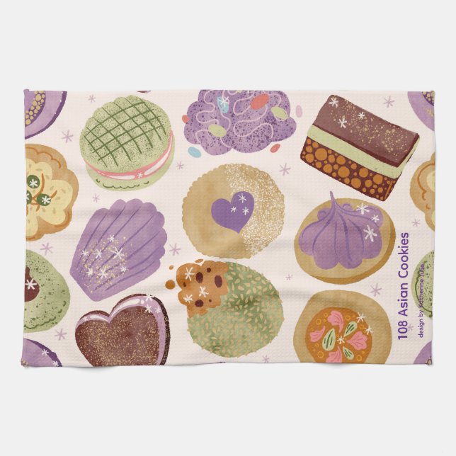 Serviette de thé 108 biscuits asiatiques  (Horizontal)