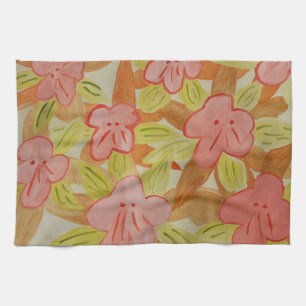 Serviette de thé à fleurs de couleur automne
