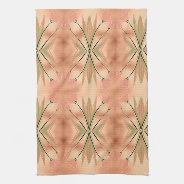 Serviette de thé à impression de tulipe en rose co (Vertical)