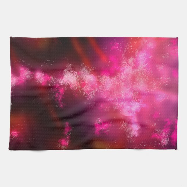 Serviette de thé à la vapeur rose ciel de nuit (Horizontal)