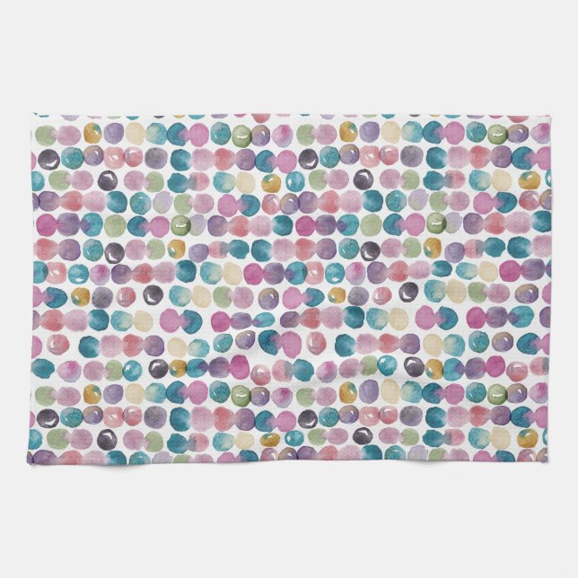Serviette de thé à l'aquarelle douce – Décoration  (Horizontal)