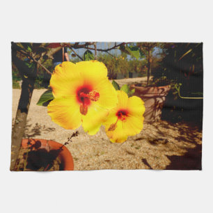 Serviette de thé à l'Hibiscus jaune
