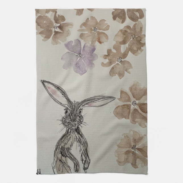 Serviette de thé à lièvre (Vertical)