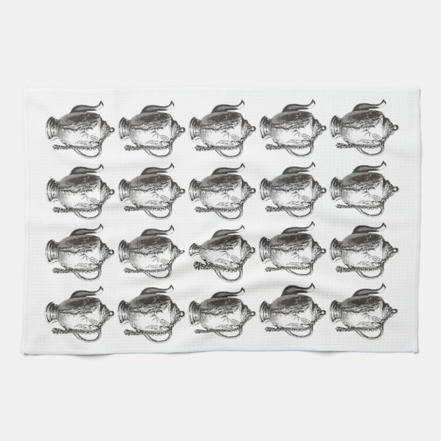 Serviette de thé à motif de théière victorienne vi (Horizontal)