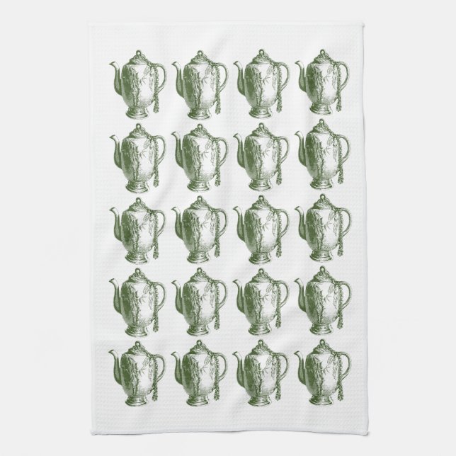Serviette de thé à motif de théière victorienne vi (Vertical)