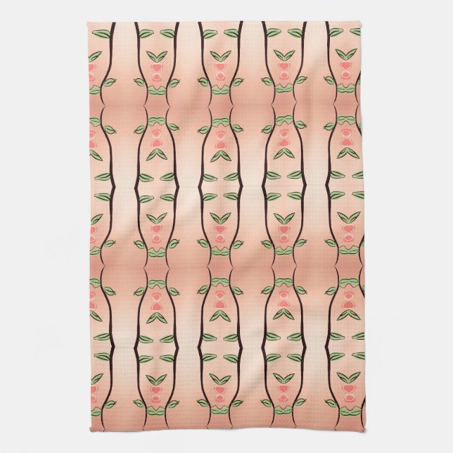 Serviette De Thé Au Design Floral Élégant (Vertical)