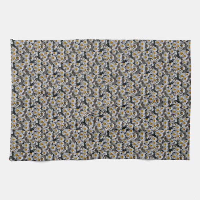 Serviette de thé aux marguerites blanches (Horizontal)