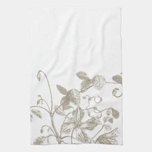 Serviette de thé botanique de vigne fleurissante