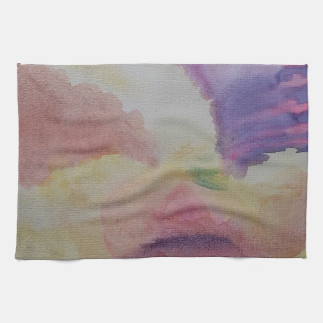 Serviette de thé d'art Abstrait Coral Reef (Horizontal)