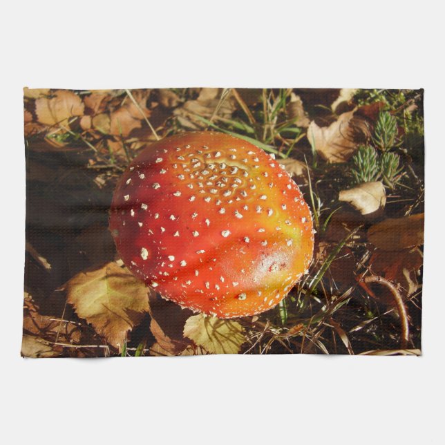 Serviette de thé de champignon d'agaric de mouche (Horizontal)