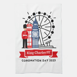 Serviette de thé de couronnement King Charles III