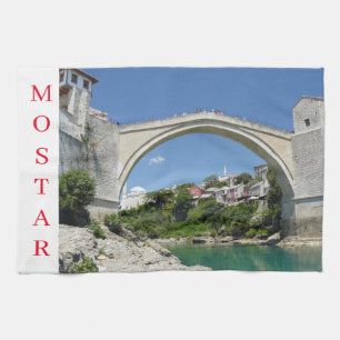 Serviette de thé de l'Old Bridge de Mostar