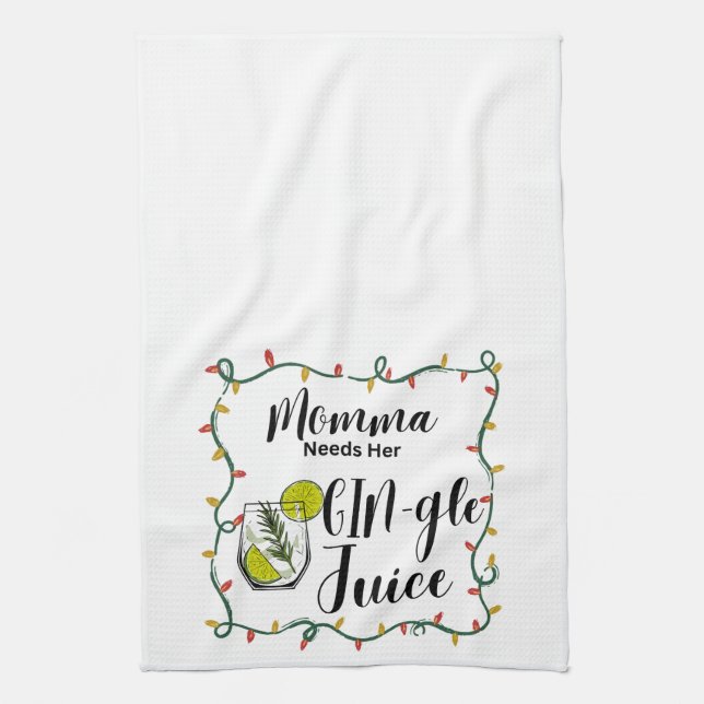 Serviette de thé de Noël - Jus GINgle (Vertical)
