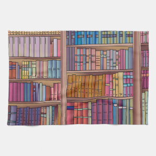 Serviette de thé de ver de livre