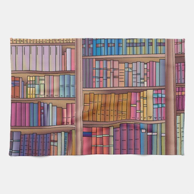 Serviette de thé de ver de livre (Horizontal)