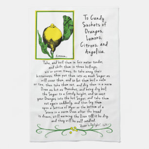 Serviette de thé décorative d'art de citron avec