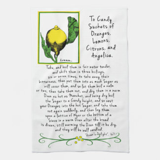 Serviette de thé décorative d'art de citron avec