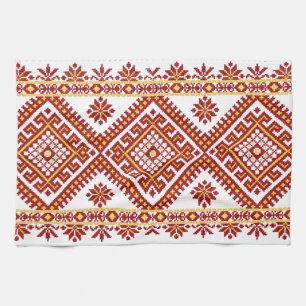Serviette de thé en coton imprimée broderie ukrain