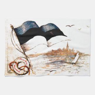 Serviette de thé estonienne de drapeau