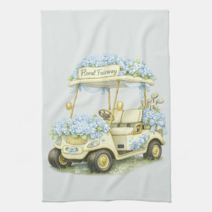 Serviette de thé Floral Fairway Hydrangea Golf Car