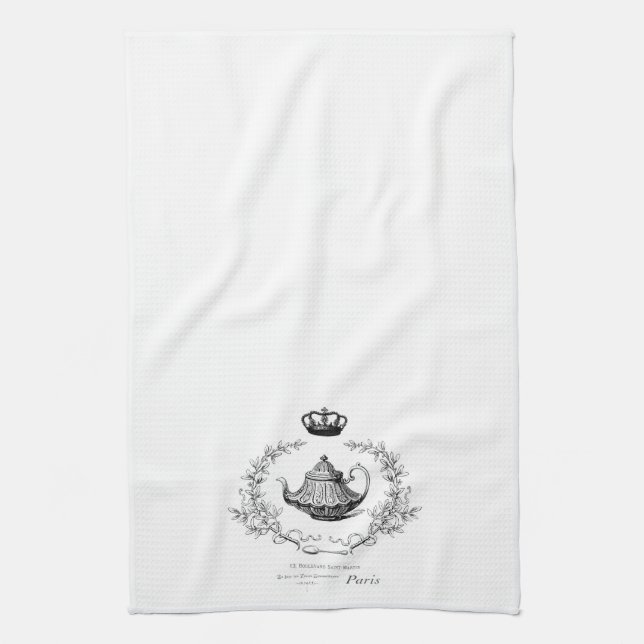 Serviette de thé française vintage de théière (Vertical)