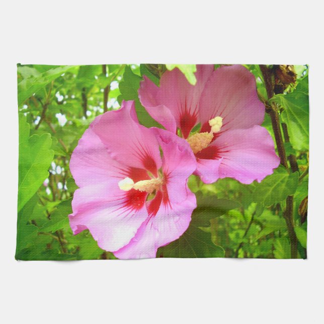 Serviette de thé Hibiscus rose (Horizontal)