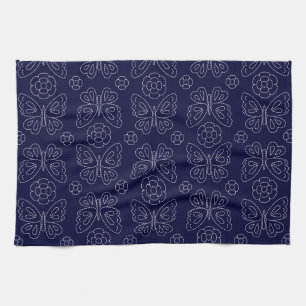 Serviette de thé japonaise de Sashiko de papillon