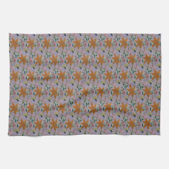 Serviette de thé orange Lily (Horizontal)