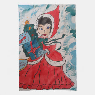 Serviette de thé père Noël Helper Christmas