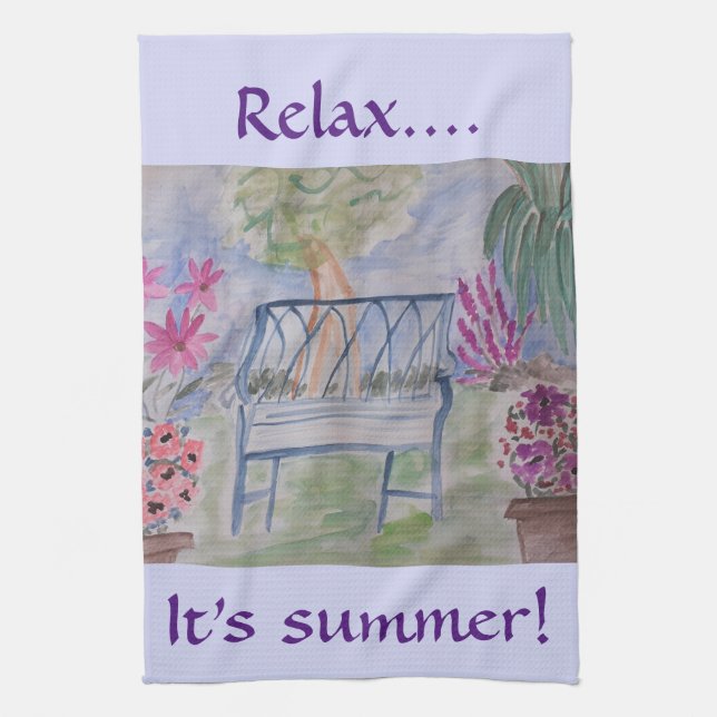 Serviette de thé pour banc de jardin d'été (Vertical)