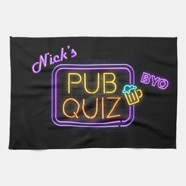 Serviette de thé pour le quiz du pub Nick (Horizontal)