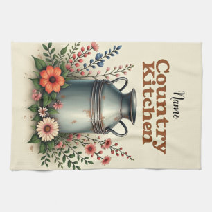 Serviette de thé rustique à base de lait et de fle