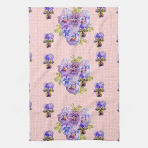 Serviette de thé Shabby Chic Rose Pansy Floral