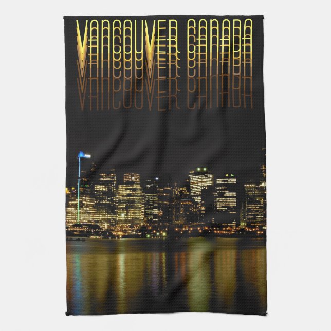 Serviette de thé souvenir personnalisée Vancouver (Vertical)