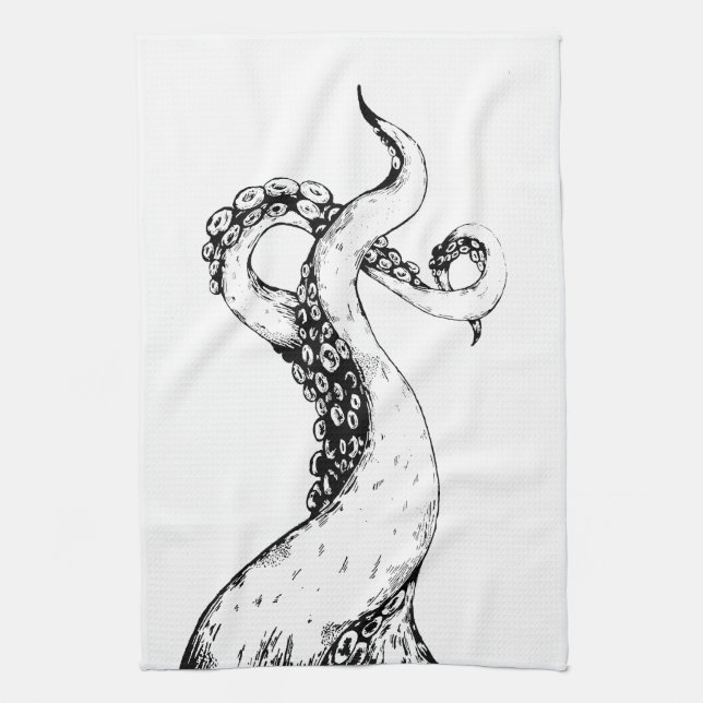 serviette de thé tentacules de pieuvre (Vertical)
