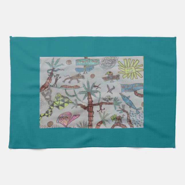 Serviette de thé tropicale d'enfants (Horizontal)