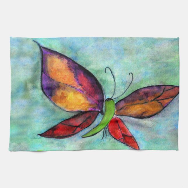 Serviette de toilette papillon artistique (Horizontal)