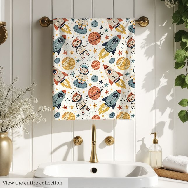 Serviette de vaisseau spatial, cadeau tendance pou (Rocket Ship Towel Trendy Gift for Space-Loving Boy)